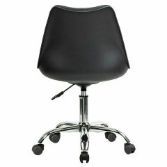 Кресло стул BRABIX "Eames MG-310 CH", хром, пластик черный, экокожа черная, 532925 | фото 4