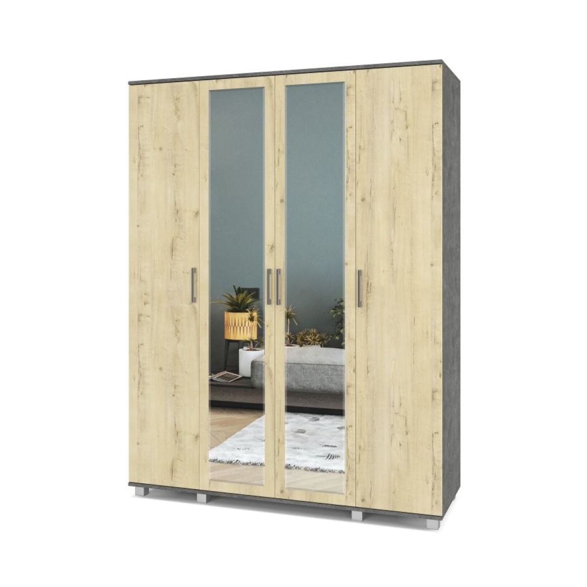 ЕВА Шкаф 4-х дверный Е41 | фото 7