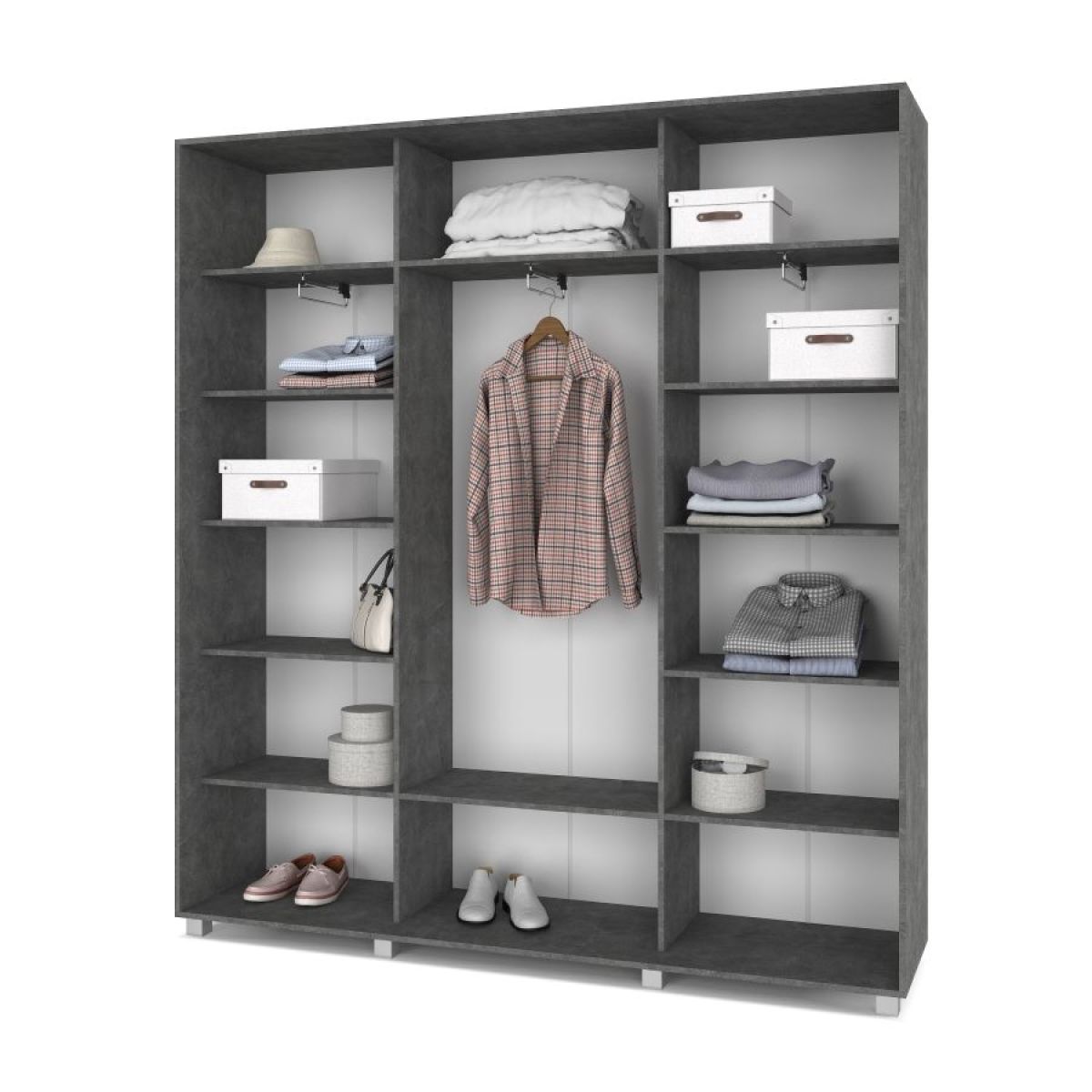 МАРТИН Шкаф-купе Камень темный (2000*450) М401 | фото 2