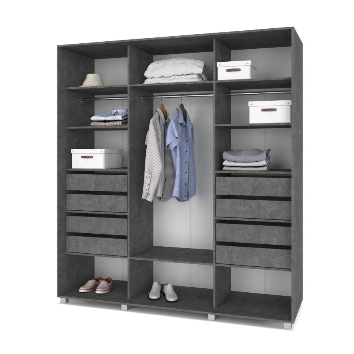 МАРТИН Шкаф-купе Камень темный (2400*600) М641 | фото 4