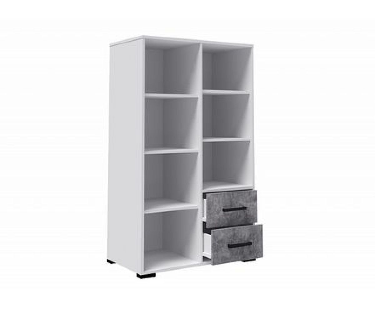 Детская Лючия Стеллаж книжный малый ЛДСП Белый/ЛДСП Белый- Ателье светлое | фото 2