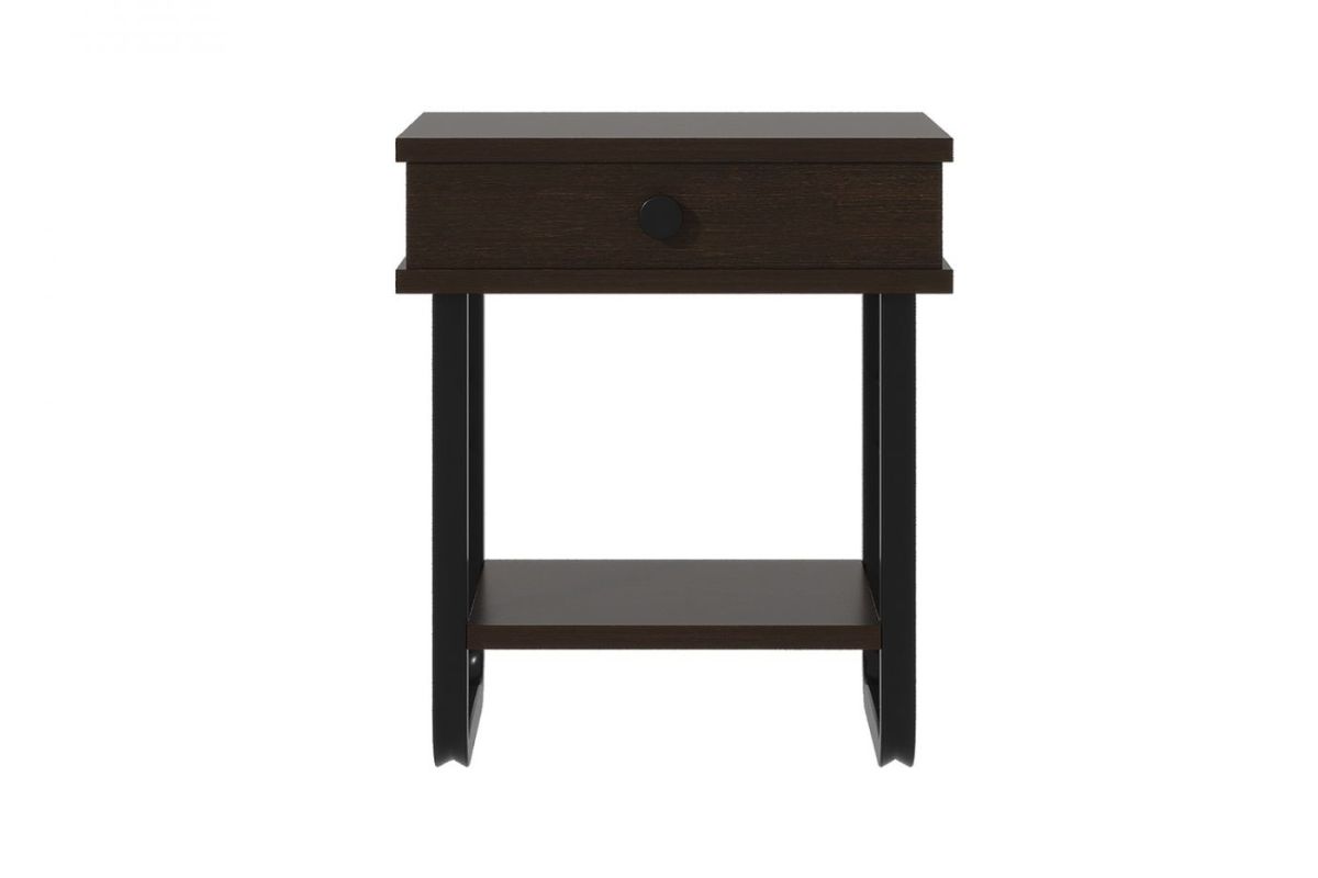 Тумба прикроватная "Грета" с коваными элементами, ЛДСП венге/металл черный | фото 3