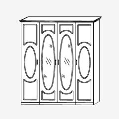 Прованс-2 Шкаф 4-х дверный с 2 зеркалами (Бежевый/Текстура белая платиной золото) | фото 2