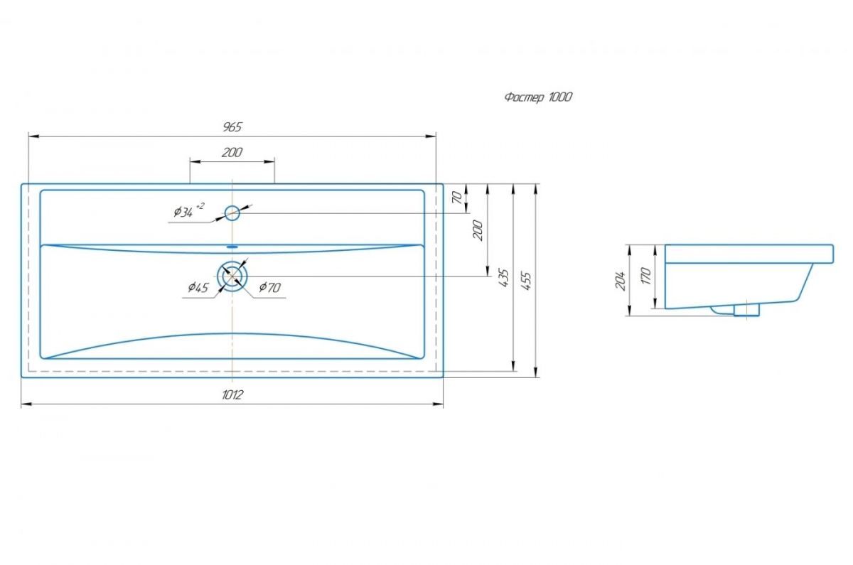 Умывальник мебельный "Фостер 100" Kirovit | фото 7