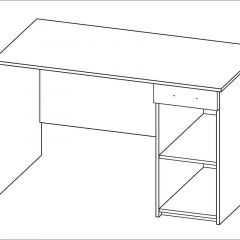 Стол КАСТОР письменный с одной тумбой и одним ящиком, цвет белый | фото 2