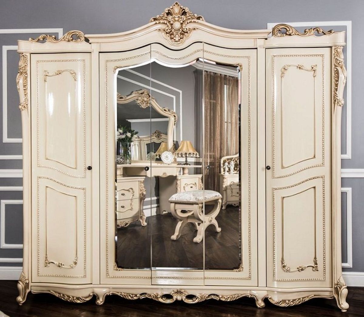 Спальный гарнитур Джоконда (крем) Шкаф 5-ти ств./Кровать 1800 | фото 10