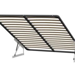 Кровать двойная №2 (универсальная 1.6х2.0) Серия 2 + основание с ПМ (Белый/Бежевый ткань/Квадро Бежевый ткань) | фото 2