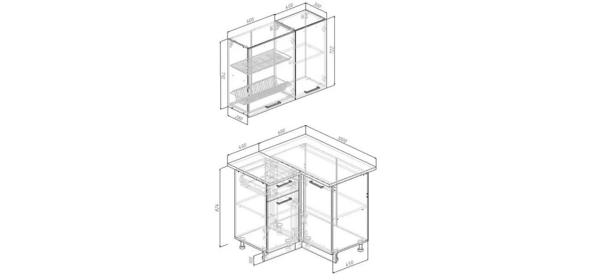 Кухонный гарнитур Белый Глянец 1000*1000 (Стол. 26мм) | фото 2